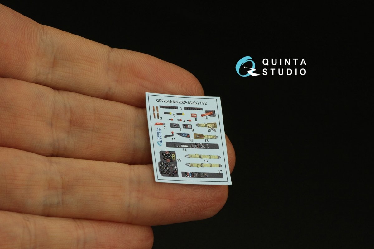 Quinta Studio QD72049 Me-262A 3D-Printed &amp;amp; coloured Interior on decal paper (Airfix) 1/72 – imagen 3