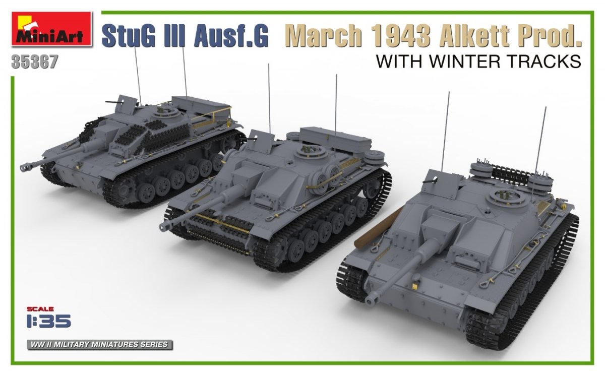 Mini Art 35367 StuG III Ausf. G March 1943 Alkett Prod. WITH WINTER TRACKS. INTERIOR KIT 1/35 – imagen 2
