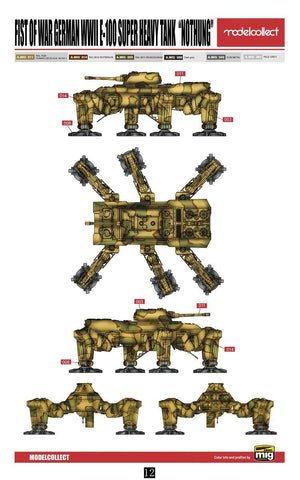 Modelcollect UA72126 Fist of War German WWII E-100 Supper Heavy Tank Nothung 1/72 – imagen 4