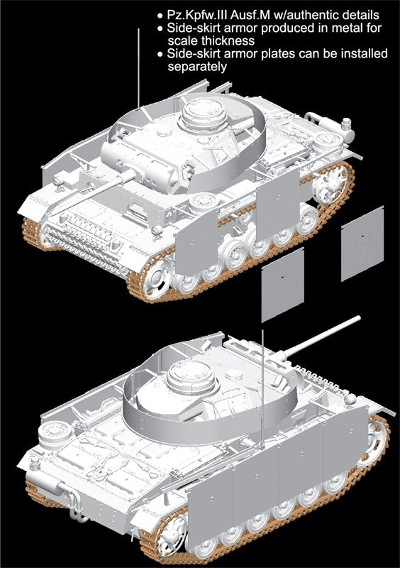 Dragon 6604 Pz.Kpfw.III Ausf.M w/Schurzen 1/35 – imagen 2