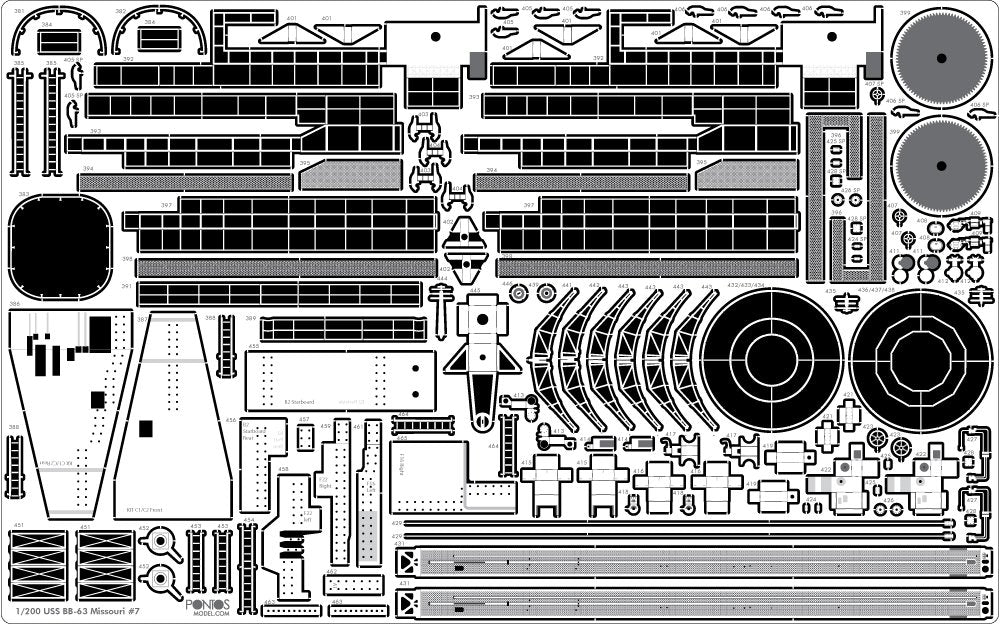 Pontos 22002F1 USS BB-63 Missouri 1945 Detail Up Set (Without wooden deck) 1/200 – Bild 12