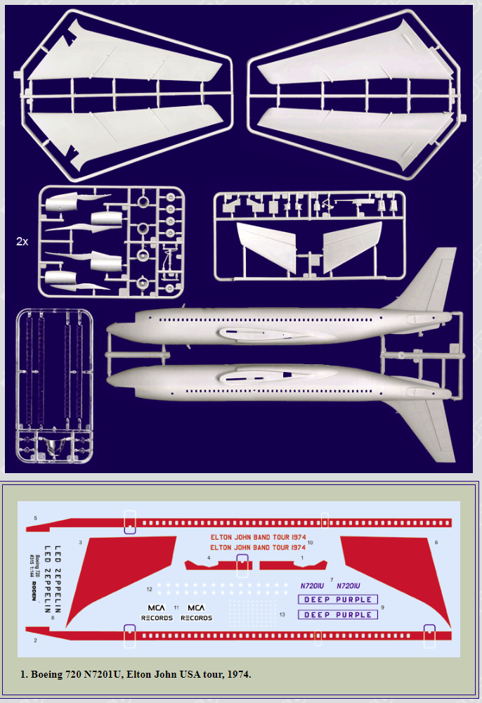 Roden 315 Boeing 720 ELTON JOHN 1974 1/144 – imagen 2