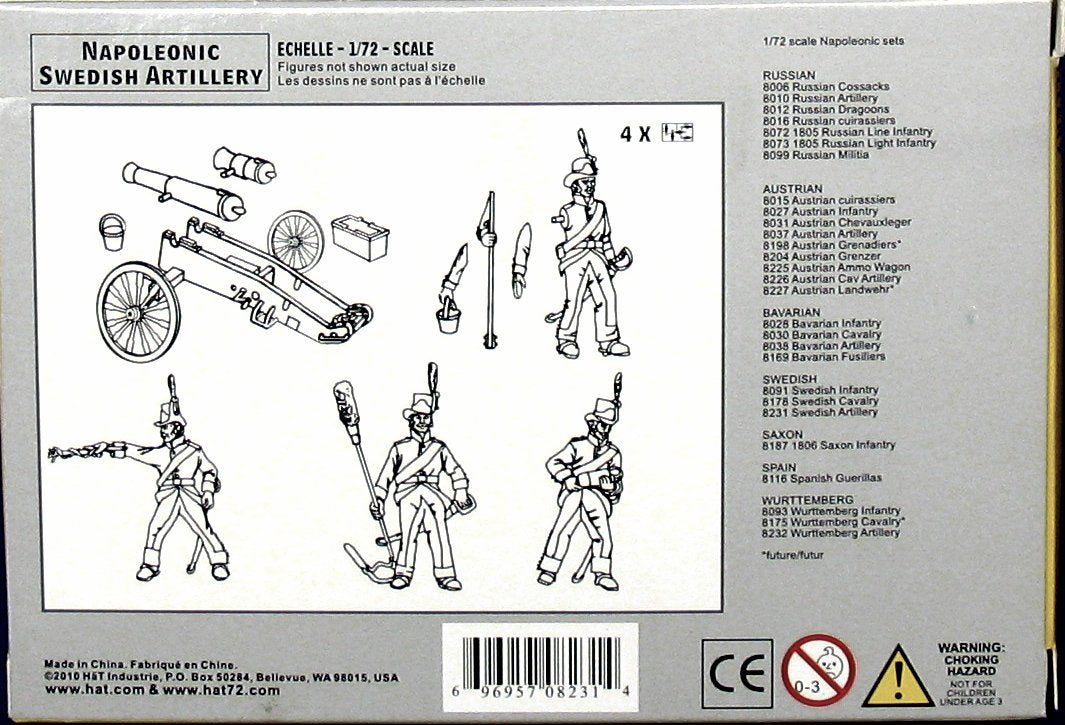 Hat 8231 Swedish Artillery 1/72
