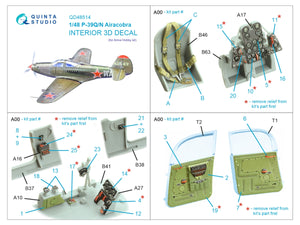 Quinta Studio QD48514 P-39Q/N Airacobra 3D-Printed coloured Interior on decal paper (Arma Hobby) 1/48 – Bild 5