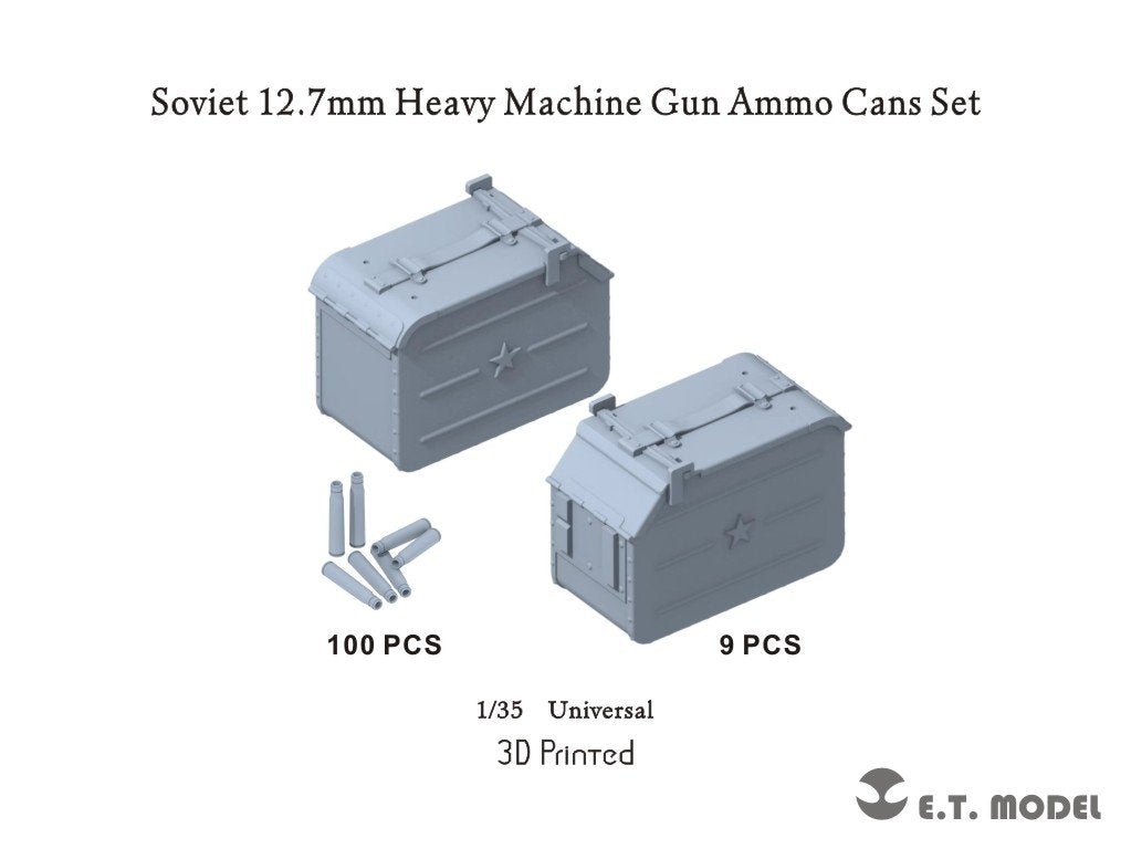 E.T. Model P35-248 Soviet 12.7mm Heavy Machine Gun Ammo Cans Set (3D Printed) 1/35 – immagine 2