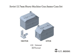 E.T. Model P35-248 Soviet 12.7mm Heavy Machine Gun Ammo Cans Set (3D Printed) 1/35 – immagine 2