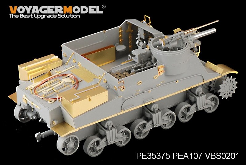 Voyager Model PE35375 WWII U.S. M7 Priest Mid Production w/Ammunition case/telephone set for DRAGON 6637 1/35 – imagen 5