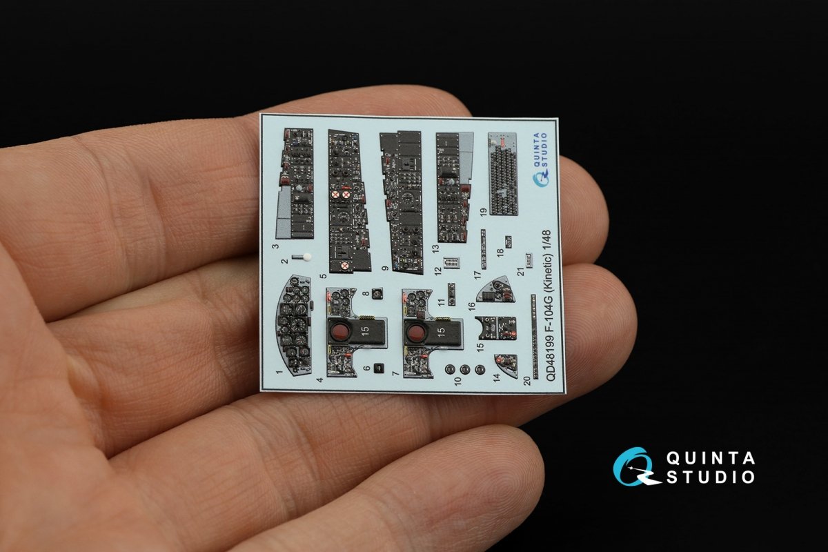 Quinta Studio QD48199 F-104G 3D-Printed &amp;amp; coloured Interior on decal paper (Kinetic) 1/48 – imagen 4