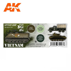 AK Interactive AK11659 3G VIETNAM CAMOUFLAGE COLORS FOR JUNGLE COLORS 3x17 ml – imagen 2