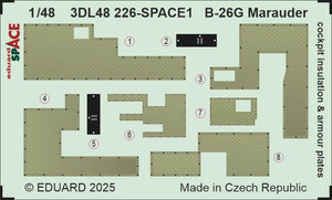 Eduard 3DL48226 B-26G Marauder - Isolation du cockpit et plaques de blindage SPACE ICM 1/48 – image 3