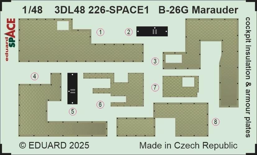 Eduard 3DL48226 B-26G Marauder - Isolation du cockpit et plaques de blindage SPACE ICM 1/48 – image 3