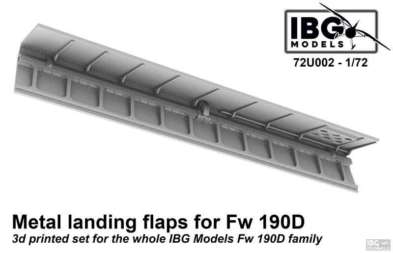 Volets d&amp;#39;atterrissage métalliques IBG 72U002 pour la famille Fw 190D, échelle 1/72