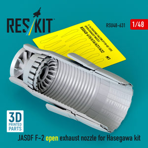 RESKIT RSU48-0631 JASDF F-2 open exhaust nozzle for Hasegawa kit (3D Printed) 1/48