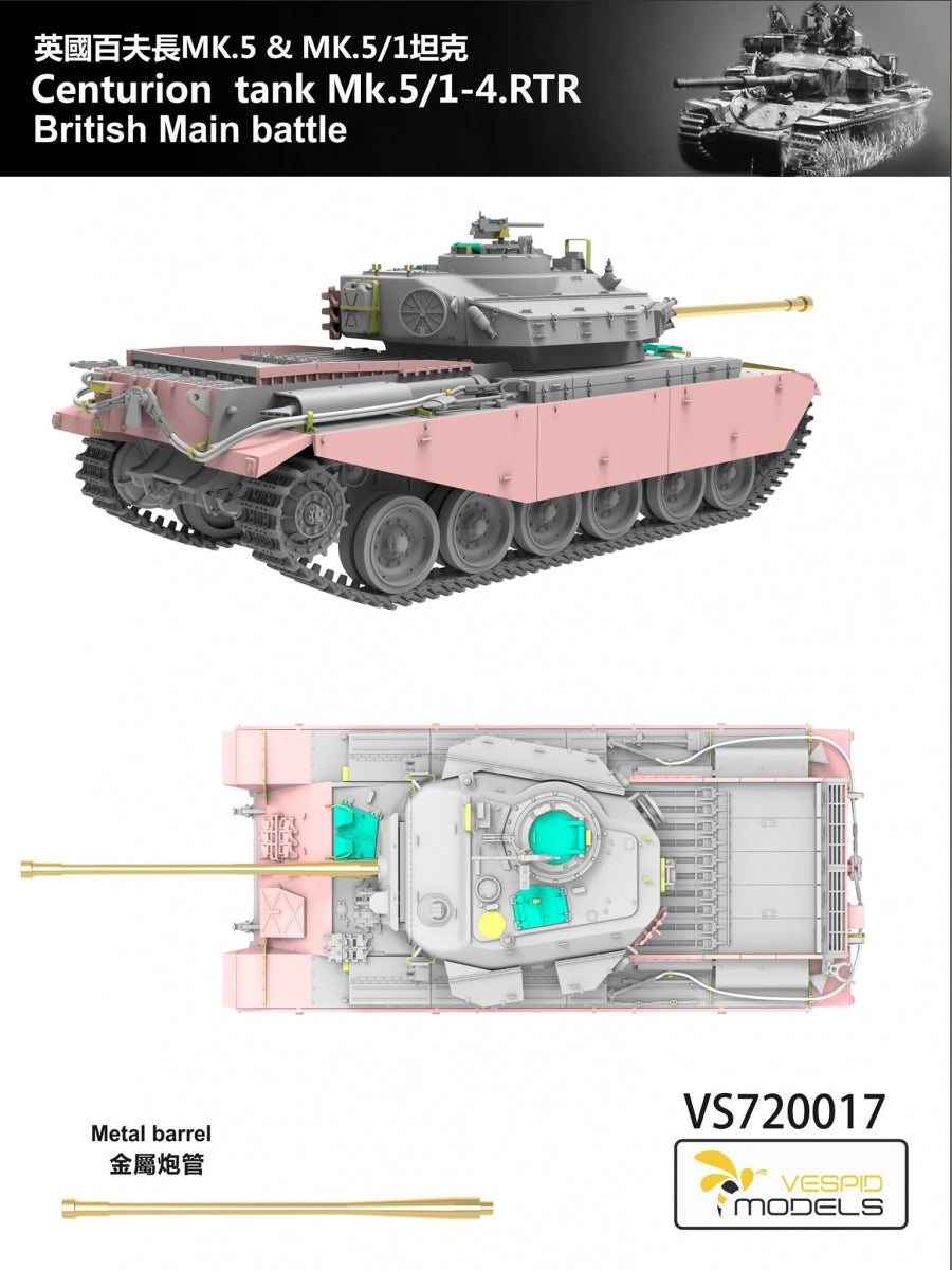 Vespid Models VS720017 Centurion Mk.5/1 - 4. RTR British Main Battle Tank 1/72 – zdjęcie 3