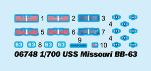Trumpeter 06748 Battleship USS Missouri BB-63 1/700 – imagen 3