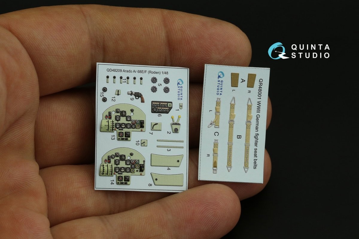 Quinta Studio QD48209 Arado Ar 68 E/F 3D-Printed &amp;amp; coloured Interior on decal paper (Roden) 1/48 – imagen 5