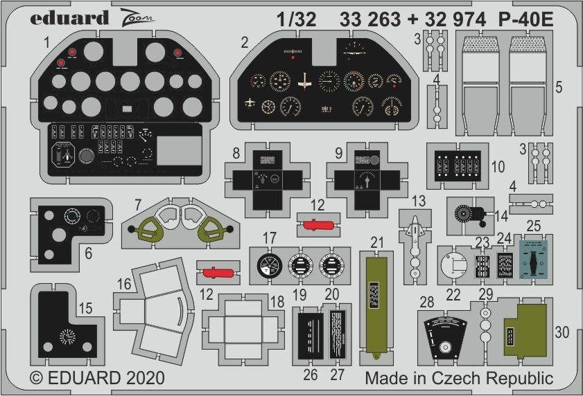 Eduard BIG33122 P-40E part I for Trumpeter 1/32 – imagen 3