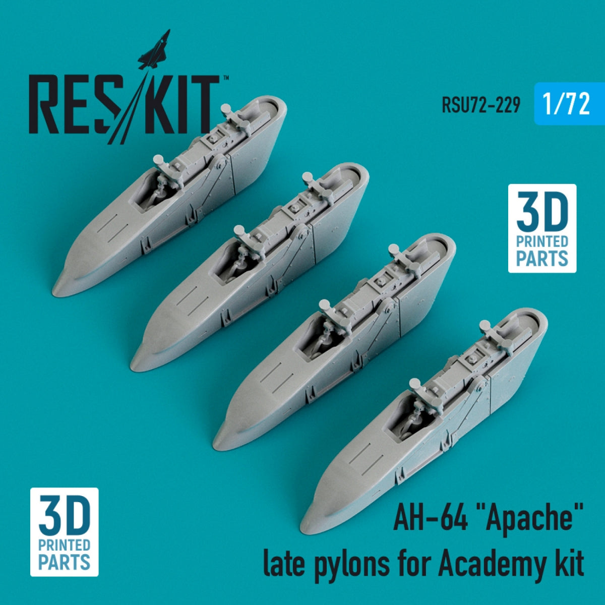 RESKIT RSU72-0229 AH-64 "APACHE" LATE PYLONS FOR ACADEMY KIT (3D PRINTED) 1/72