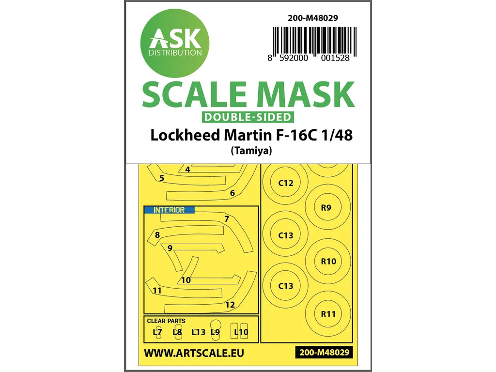 Art Scale Kit M48029 F-16C Double-Sided Painting Mask for Tamiya 1/48