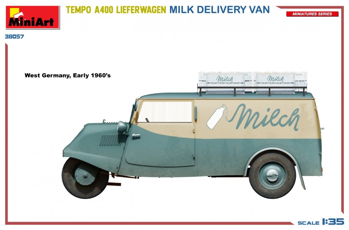 MiniArt 38057 TEMPO A400 LIEFERWAGEN. MILK DELIVERY VAN 1/35 – immagine 7