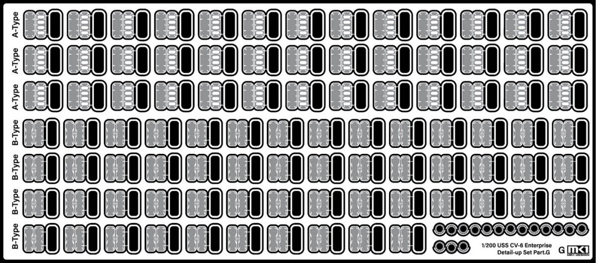 MK1 Design MD-20021 US Navy Aircraft Carrier CV-6 Enterprise Detail Up Parts Dx for Trumpeter 1/200 – imagen 48
