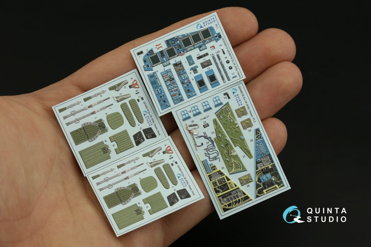 Quinta Studio QD48018 Su-34 3D-Printed coloured Interior on decal paper (KittyHawk) 1/48 – Bild 5