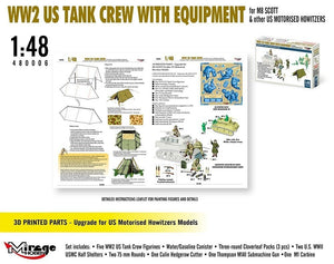 Mirage Hobby 480006 WW2 US Tank Crew With Equipment For M8 Scott And Other US Motorised Howitzers 1/48 – Bild 3