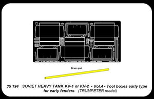 Aber 35194 Russian heavy tank KV-1, KV-2 - vol. 4 - additional set - tool boxes early type for early fenders 1/35 – imagen 4