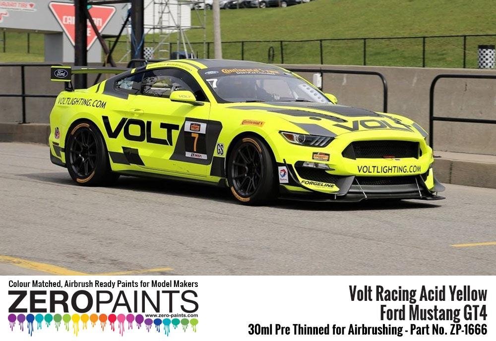 Zero Paints 1666 Volt Racing Acid Yellow for Ford Mustang GT4 30 ml – imagen 2