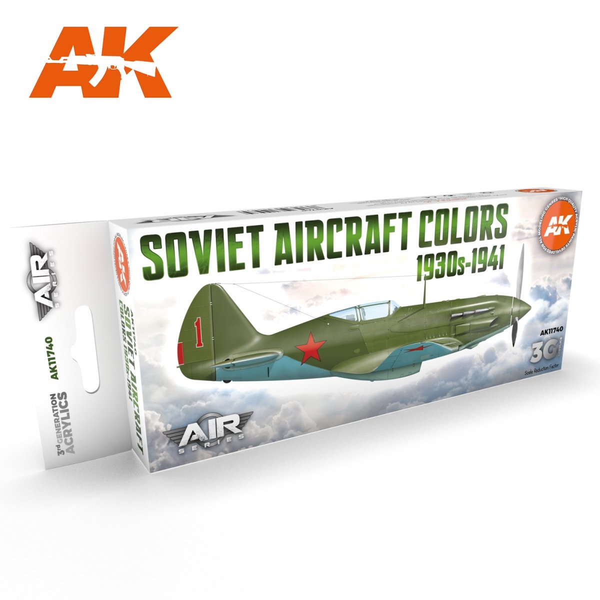 AK Interactive AK11740 Couleurs d'avions soviétiques 1930-1941 8x17 ml