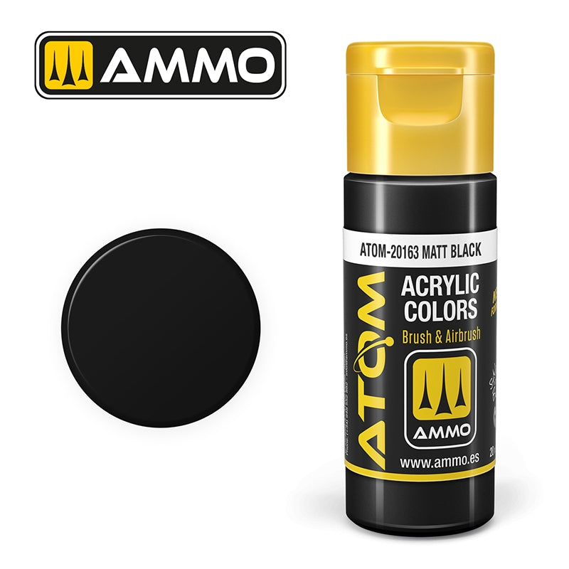 AMMO de Mig Jimenez 20163 ATOM COLOR Noir mat 20 ml