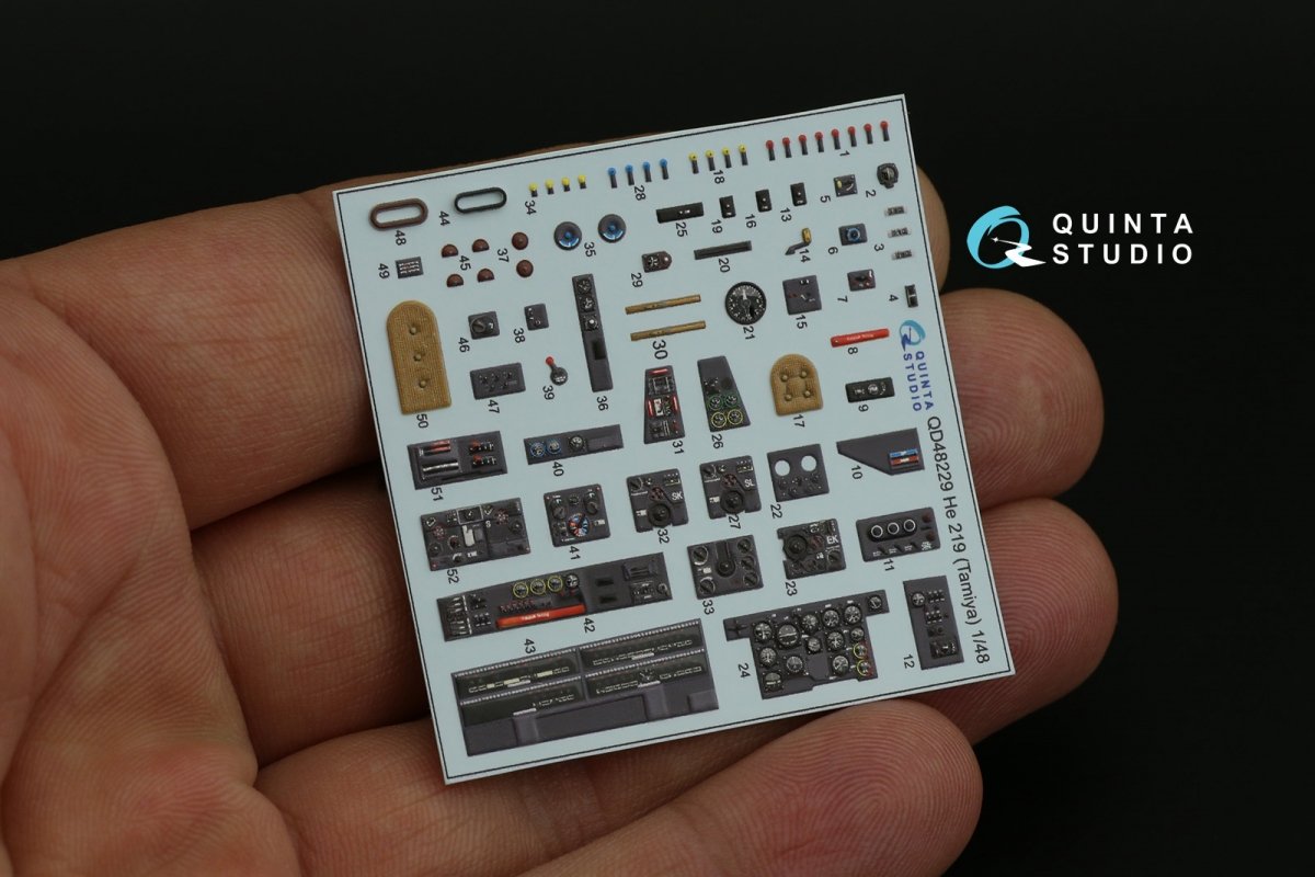 Quinta Studio QD48229 He 219 3D-Printed &amp;amp; coloured Interior on decal paper (Tamiya) 1/48 – imagen 10