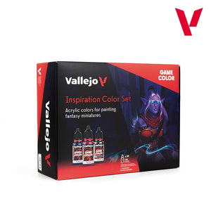 Vallejo 72182 Inspiration Color Set (User Guide )( 3 Synthetic Brushes ) - Game Color 48x18ml