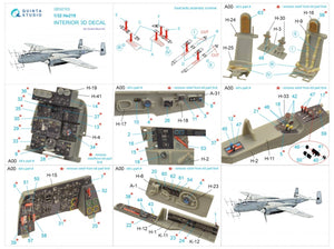 Quinta Studio QD32103 He 219 3D-Printed &amp;amp; coloured Interior on decal paper ( ZM SWS ) 1/32 – zdjęcie 2