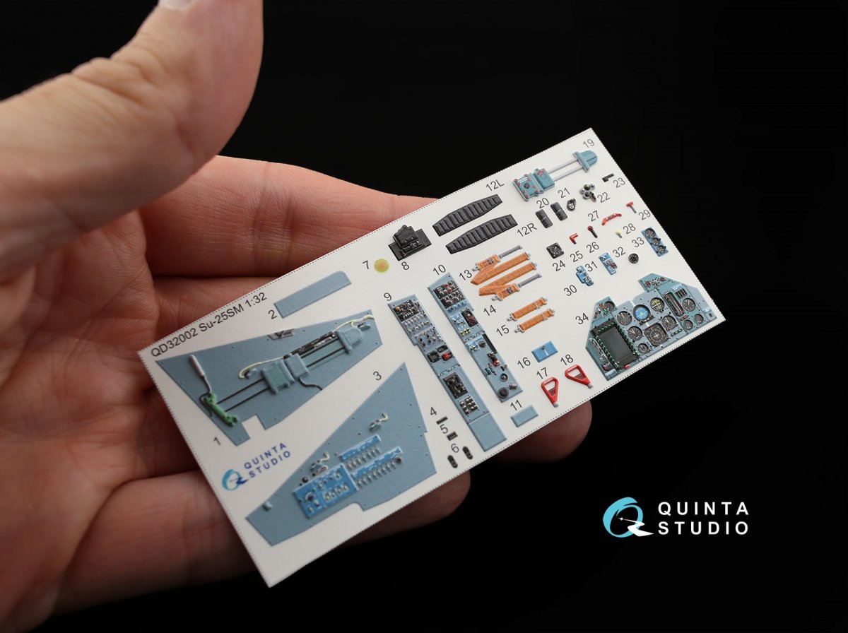 Quinta Studio QD32002 Su-25SM 3D-Printed &amp;amp; coloured Interior on decal paper (for Trumpeter kit) 1/32 – imagen 4