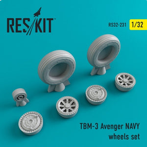 RESKIT RS32-0231 Jeu de roues TBM-3 Avenger NAVY 1/32