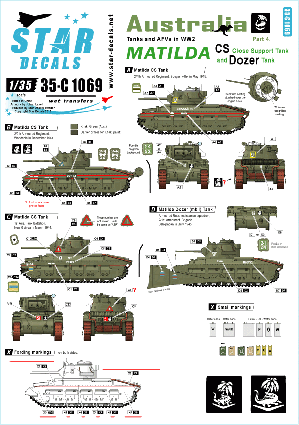 Star Decals 35-C1069 Australia Tanks &amp; AFVs #4 1/35