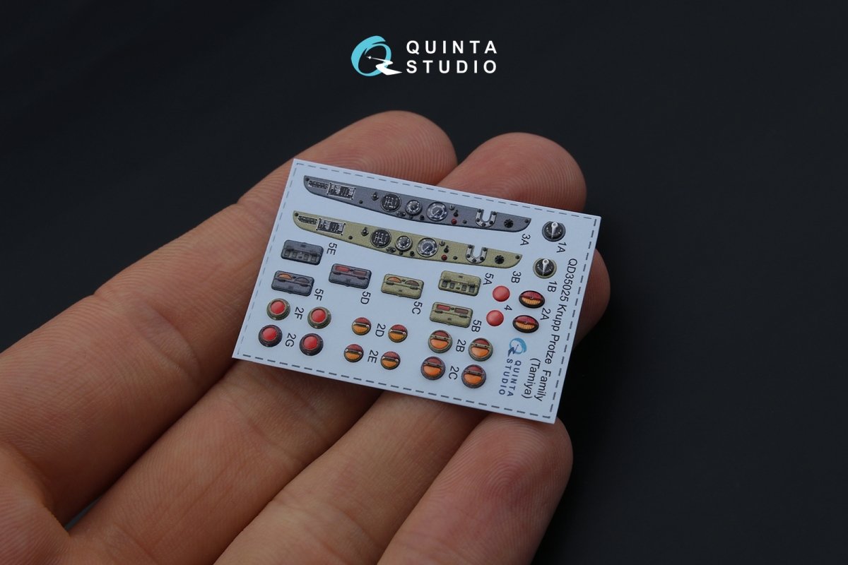 Intérieur imprimé en 3D et coloré sur papier décalcomanie Quinta Studio QD35025 Krupp Protze (pour maquette Tamiya) 1/35 – image 2