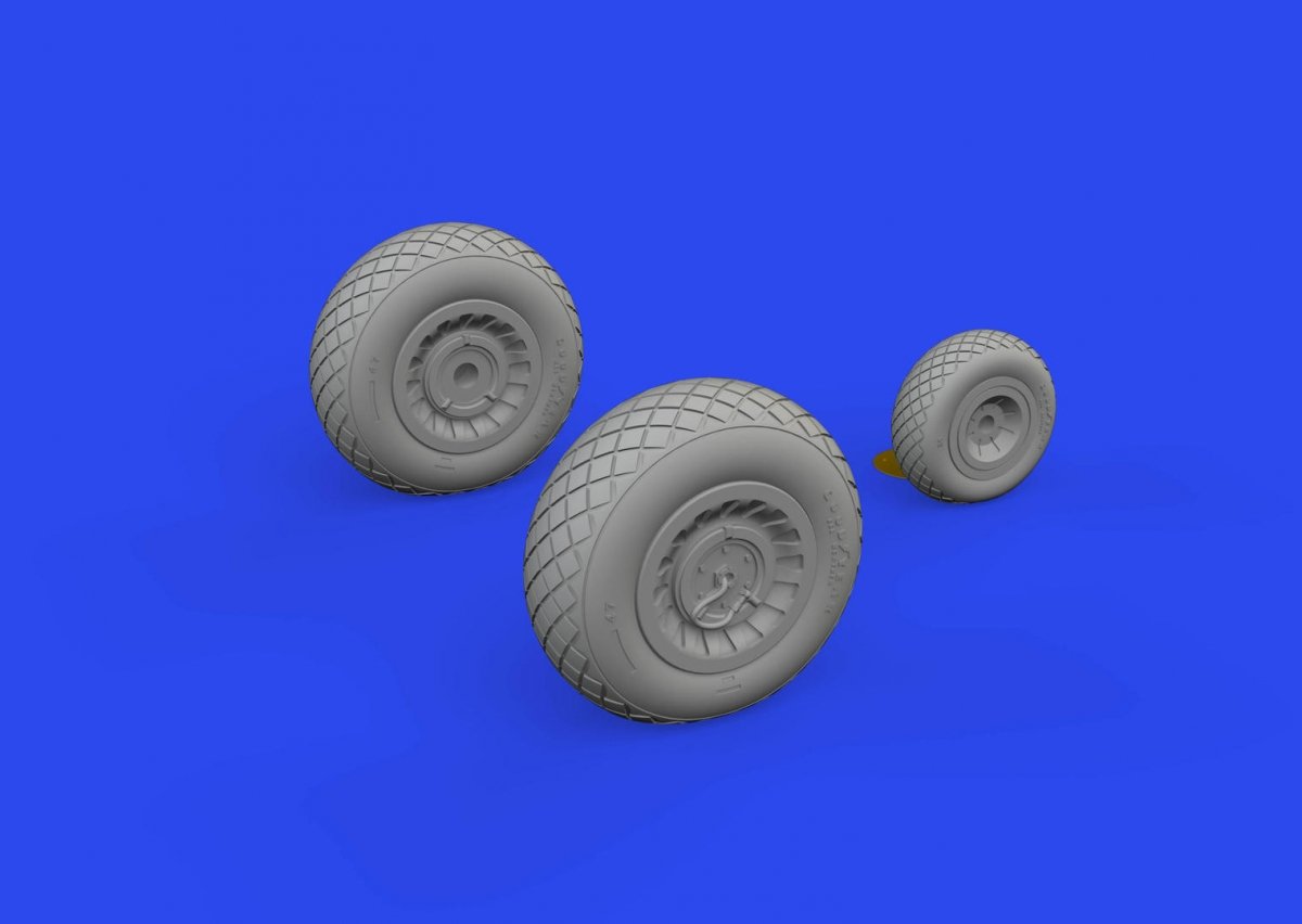 Eduard 648863 B-25J wheels HONG KONG MODELS 1/48 – imagen 2