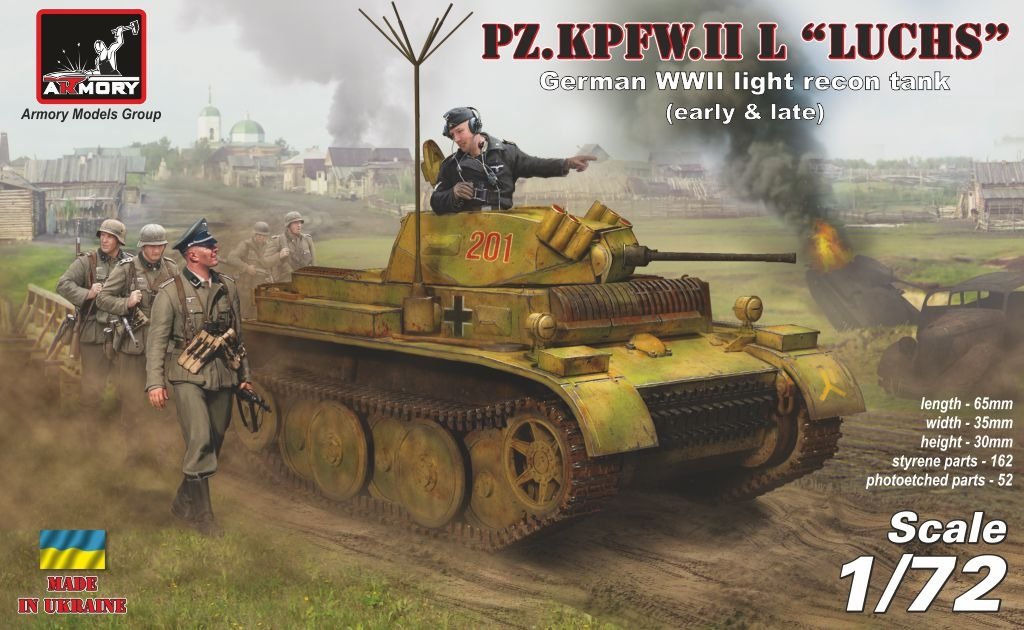 Armory Models 72203 Pz.Kpfw.II Ausf.L Luchs, German WWII Light Recon Tank 1/72