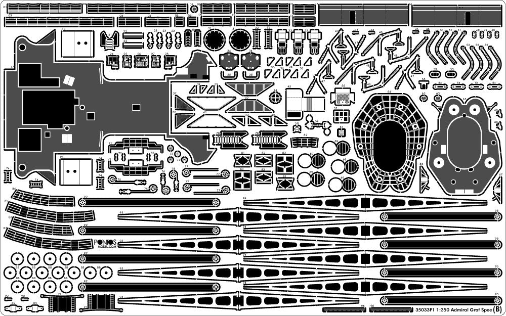Pontos 35033F1 ADMIRAL GRAF SPEE 1939 Detail Up Set 1/350 – imagen 10