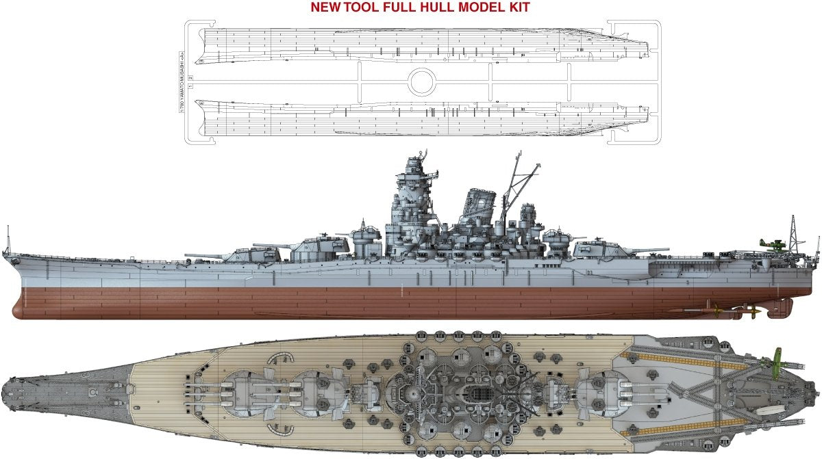 Pontos 70002R1 IJN Battleship Yamato 1945 (New Tool Full Hull ) 1/700 – image 13
