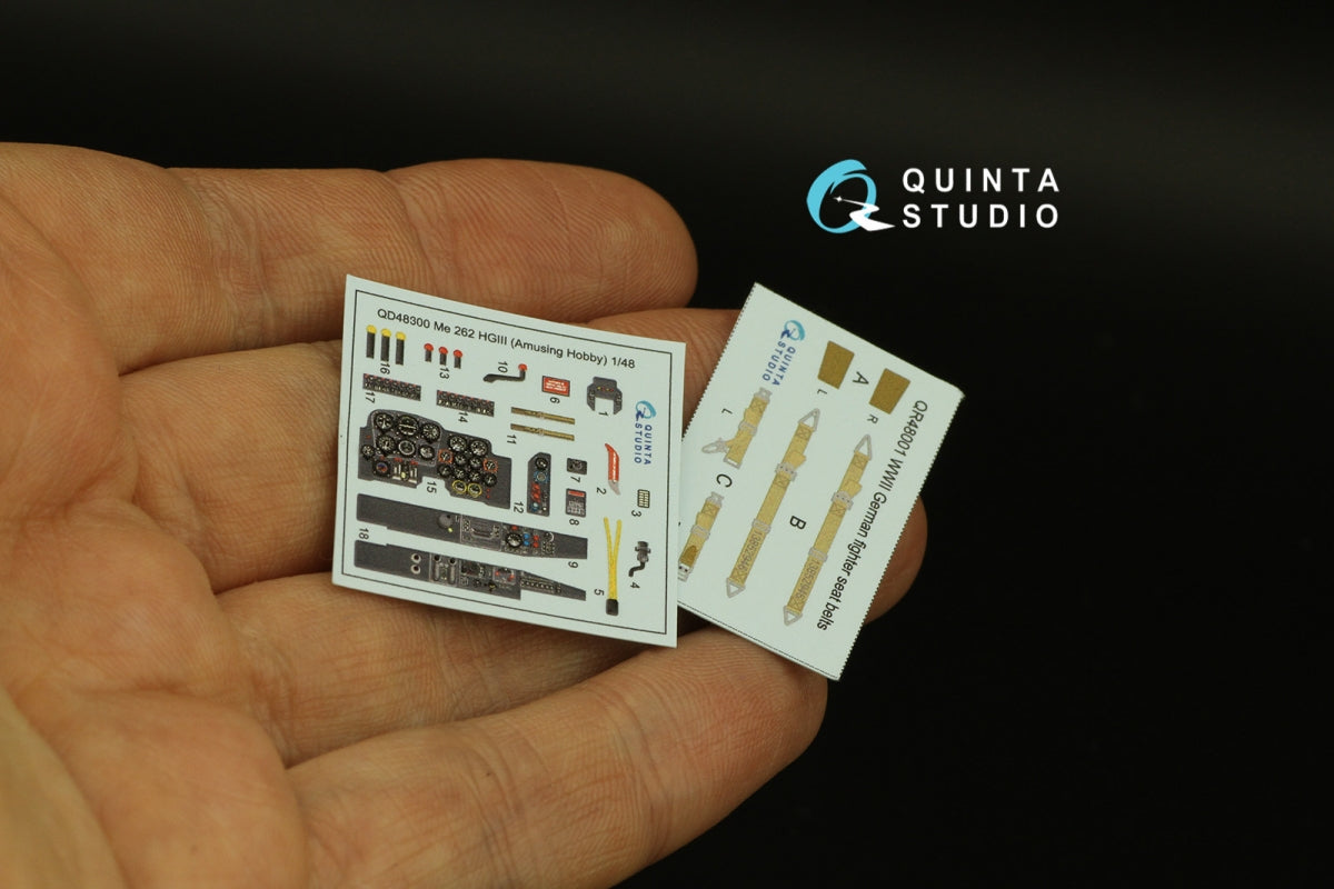 Quinta Studio QD48300 Me 262 HGIII 3D-Printed coloured Interior on decal paper (Amusing Hobby) 1/48 – imagen 3