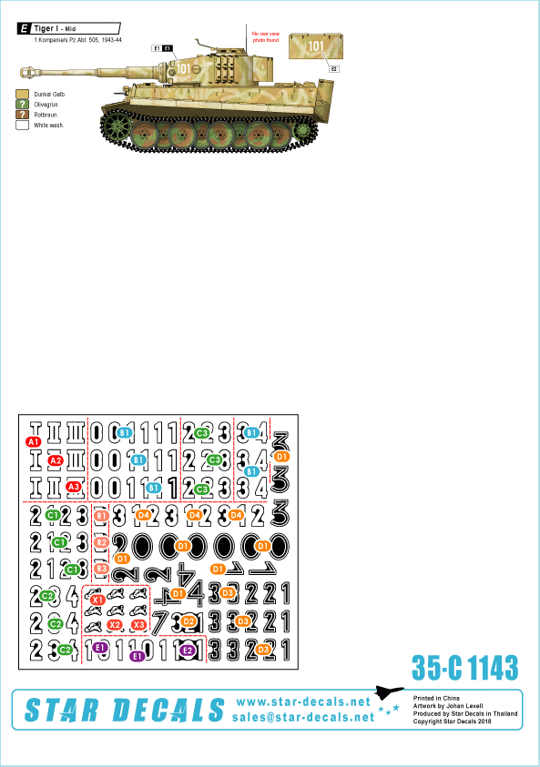 Star Decals 35-C1143 s.Pz.Abt. 505 # 1. 1/35 – zdjęcie 2