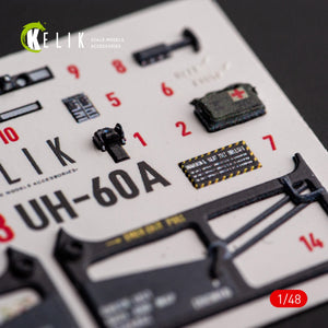 KELIK K48113 UH-60A Black Hawk - Type 1 interior 3D decals for ICM kit 1/48 – imagen 10