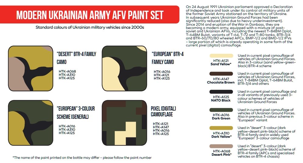 Kit de peinture Hataka HTK-AS112 pour véhicules blindés de combat modernes de l&amp;#39;armée ukrainienne, 6 x 17 ml – image 3