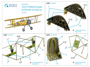 Quinta Studio QD32152 PT-13/N2S-2/5 Kaydet 3D-Printed &amp;amp; coloured Interior on decal paper (ICM) 1/32 – immagine 2