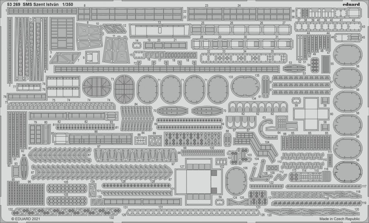 Eduard BIG5362 SMS Szent István TRUMPETER 1/350 – imagen 4