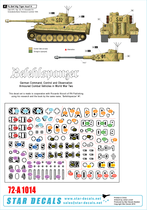 Star Decals 72-A1014 Befehlspanzer # 5. German Command 1/72 – imagen 3