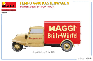 MiniArt 38053 TEMPO A400 KASTENWAGEN 3-WHEEL DELIVERY BOX TRUCK 1/35 – Bild 11
